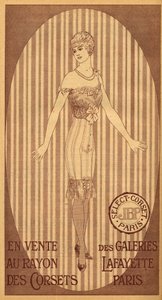 Vælg JPB korset til salg i korsetafdelingen i Galeries Lafayette i Paris - 1914 af French School