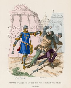 Våbensergent arresterer en plyndrer, 1290-1330 af French School