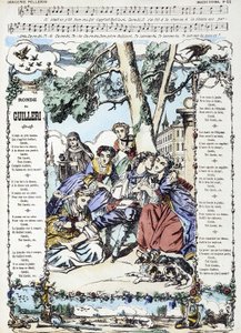 Noder til sangen "" Ronde de Guilleri"" - billede af Epinal af French School