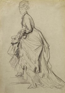 Viser en ankel, ca. 1880 (kridt på papir) af French School