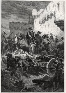 Siege de Metz (1552) - Francois de Guise og værkerne på voldene i Metz - gravering fra "" Frankrigs historie fortalt til mine børnebørn"" - af Francois Guizot - 1872-1876 af French School