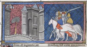 Belejringen af Damaskus - Ludvig VII den Unge af French School