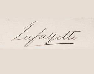 Underskrift af Marie-Joseph-Paul-Yves-Roch-Gilbert du Motier, Marquis de Lafayette af French School