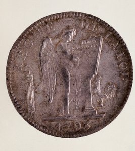 Sølv fransk ecu (scude), den franske republik (1793-1804) af French School