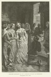 Sir Bertrand knælede foran prinsessen af French School