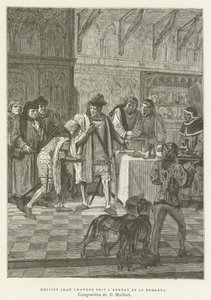 Sir John Chandos tog ringen og så på den af French School