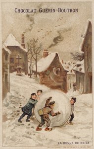 Snebold (chromolitho) af French School
