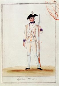 Soldat fra det franske Agenois infanteriregiment, ca. 1780 af French School