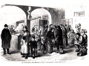 Suppekøkken i Paris, ca. 1860 af French School