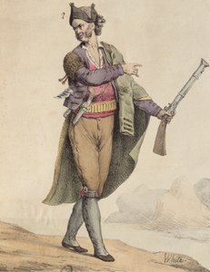 Spansk smugler fra Cadiz-området, 1815, indgraveret af Langlume (1800-tallet) af French School
