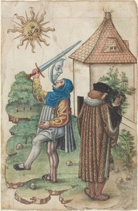 Tal ikke imod solen og lav ikke vand mod solen [fol. 39 recto], ca. 1512-1515 (akvarel) af French School