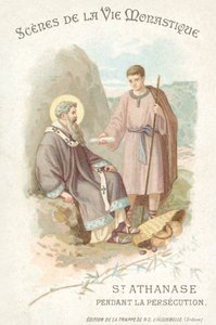 Sankt Anathasius under forfølgelsen af kristne (chromolitho) af French School