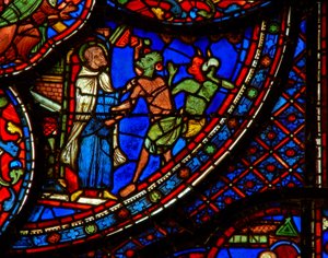 Sankt Antonius: angrebet af dæmoner (w30b) af French School