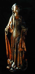 St. Catherine (polykromt træ) af French School