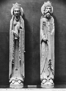 St. Clotilda og Clovis I, fra kirken Notre-Dame i Corbeil (gipsafstøbning) (se også 383112, 383113) af French School
