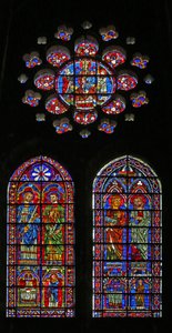 St. Cosmos, St. Damien, St. Gervais og Proteus; donorpræster; jomfruen og barnet ovenfor (w120) af French School