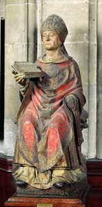 St. Germain (ca. 380-448) Biskop af Auxerre (polykromt træ)