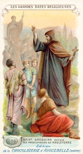 St. Gregory sender missionærer til England, 596 (chromolitho) af French School