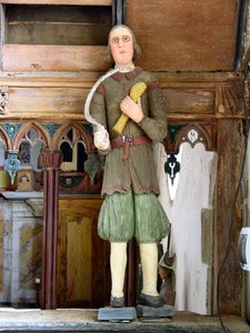 St. Isidore (polykromt træ) af French School