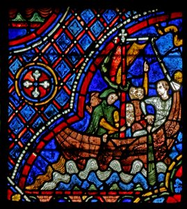 St Nicholas: båd transporterer rejsende til Myra (w29a) af French School