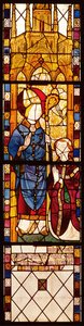 St. Nicholas med en donor, fra Saint Nicolas Chapel, Norman School, 1370 af French School