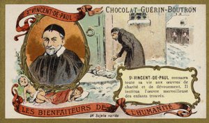 St Vincent de Paul, fransk præst (chromolitho) af French School