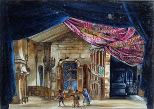 Scenedesign til akt II af La Juive, første gang opført i Paris Opera den 23. februar 1835, (wc på papir) af French School