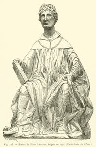 Statue af Plinius den Ældre, rejst i 1498, Cathedral of Come (gravering) af French School