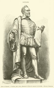 Statue af Ronsard, i Vendome (gravering) af French School