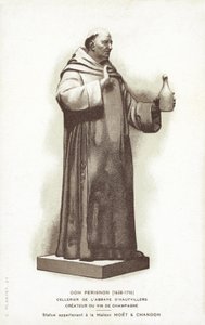 Statue af Dom Perignon af French School