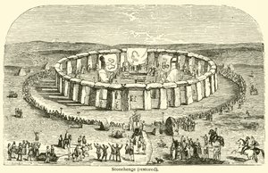 Stonehenge, restaureret (gravering) af French School