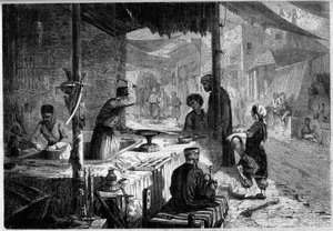Street Metier: en damasquineur-våbensmed i gaderne i Trebizonde, Tyrkiet af French School