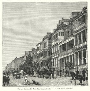 Gade i Sydney, New South Wales, Australien (gravering) af French School