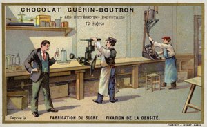 Sukkerfremstilling. Fastsættelse af tætheden (chromolitho) af French School