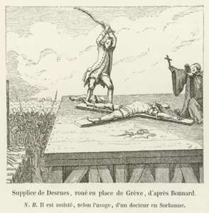 Torment of Desrues, hjul på Place de Greve, efter Bonnard af French School