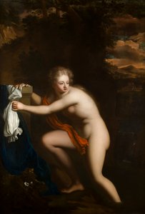 Susannah at her Bath, ca. 1600-99 (olie på lærred) af French School