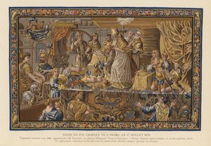 Gobelin, der forestiller kroningen af kong Charles VII af Frankrig, Reims af French School