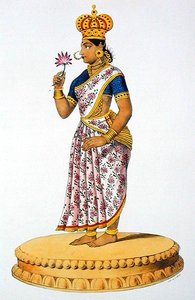 Tchitralekhas kone fra Kouvera, graveret af C. de Motte (1785-1836) (farve litho) af French School