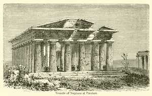 Neptuntemplet ved Paestum (gravering) af French School