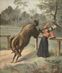 Forfærdeligt spark, illustration fra Le Petit Journal: Supplement illustre, 3. juli 1898 af French School