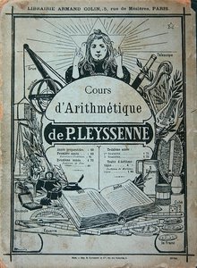 Lærebogsomslag til et aritmetisk kursus af P. Leysenne, udgivet af Librairie Armand Colin, Paris, slutningen af det 19. århundrede (litho) af French School