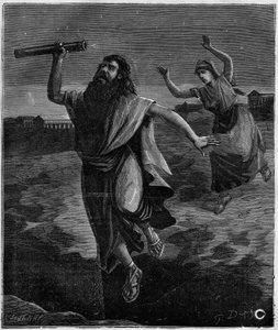 Thales of Miletus matematiker og græsk filosof (625 f.Kr. - 546 f.Kr.): "Han så ikke et åbent hul under sine fødder og lod sig køle af"" af French School