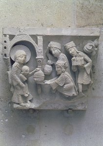 Magiernes tilbedelse, original hovedstad fra katedralskibet af French School