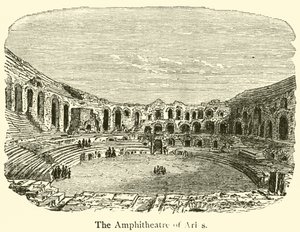 Amfiteatret i Arles (gravering) af French School