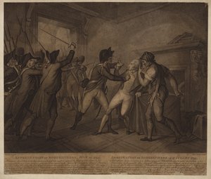 Pågribelsen af Robespierre den 27. juli 1794 af French School
