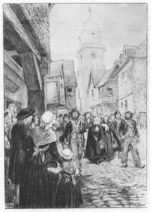 Anholdelsen af Lucile de Chateaubriand (litho) af French School