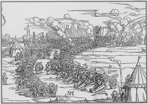 Charles Quints artilleripark, 1530 af French School