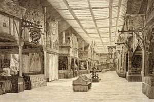 The Bazar de la Charité in Paris before the fire on May 4, 1897dani af French School