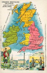 De britiske øer (chromolitho) af French School