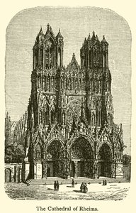 Katedralen i Reims (gravering) af French School